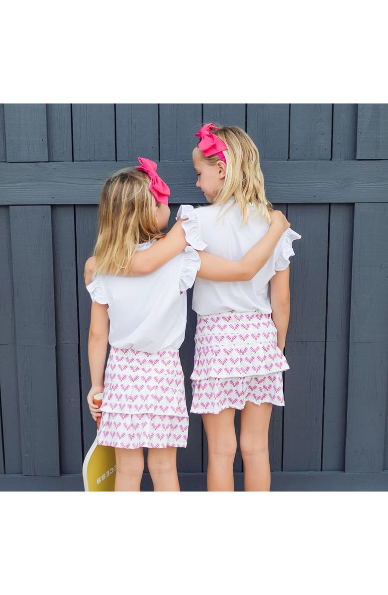 Lila and Hayes Margot Girls' Tiered Skirt by LH Sport, Alternate, color, Pickleball Pink