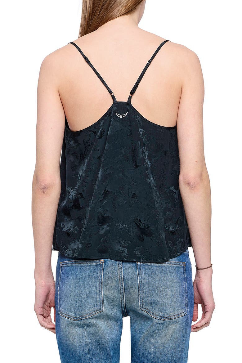 Cespa Horse Jacquard Silk Camisole, Alternate, color, GLOOM