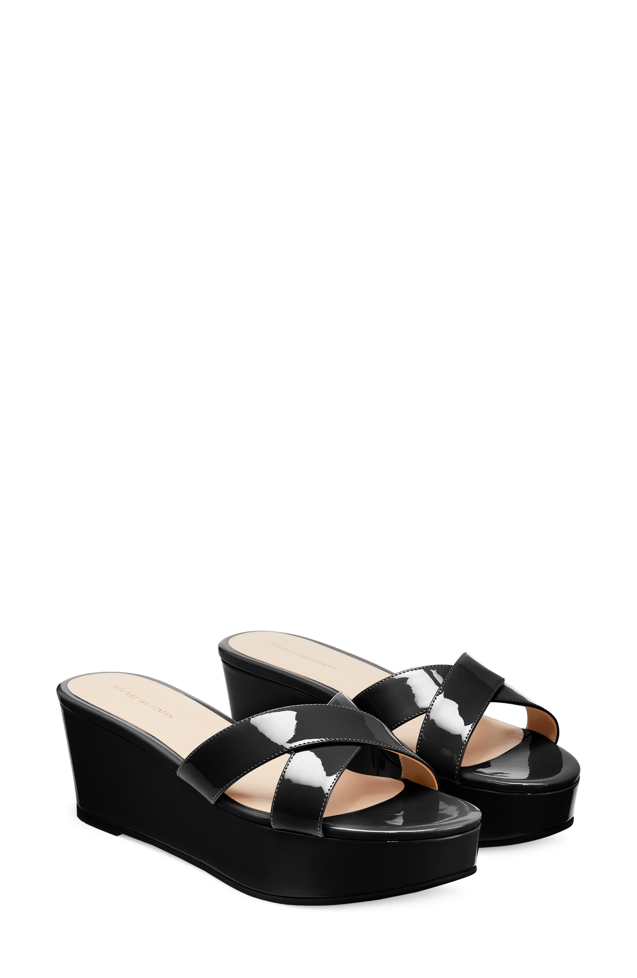 Stuart Weitzman Avenue 65 Flatform Wedge Slide Sandal, Main, color, 