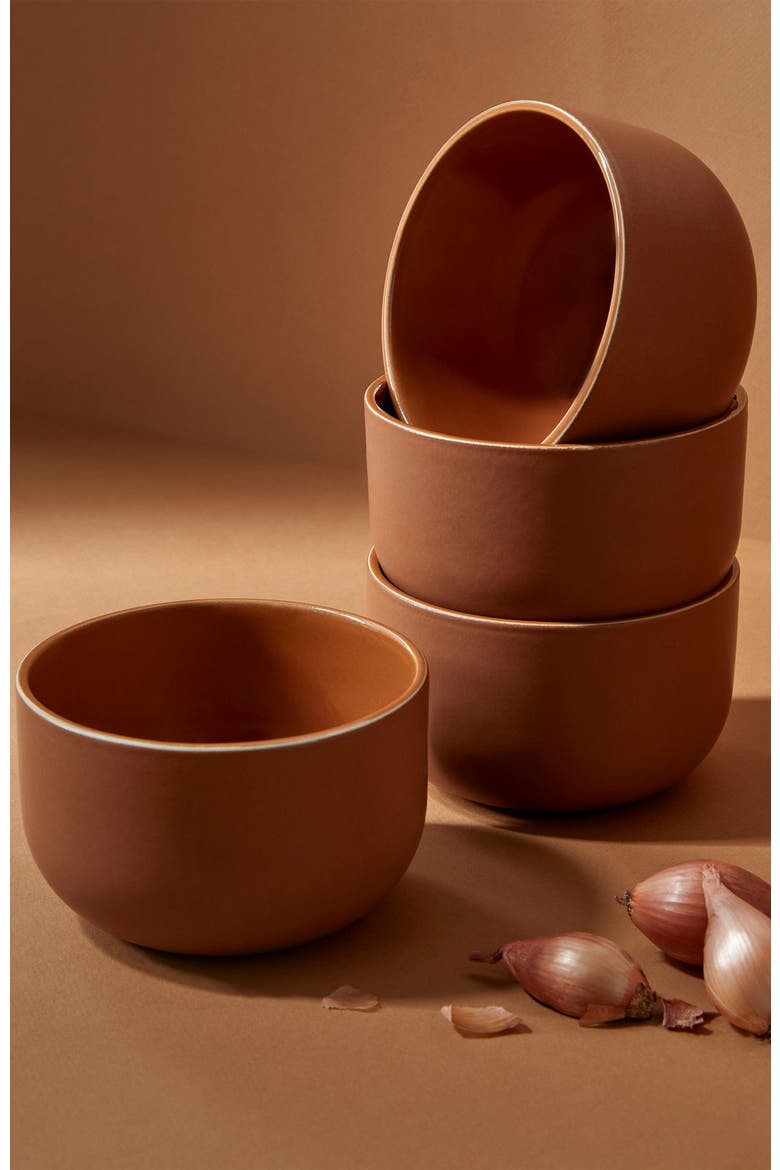 Tunisian Bowls Set of 4, Alternate, color, Terracotta