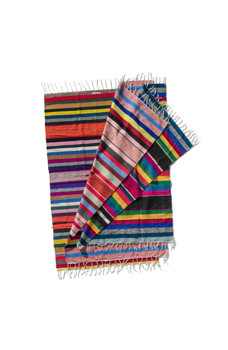 PUEBCO Surplus Yarn Rug Striped Rug, Alternate, color, Multicolor