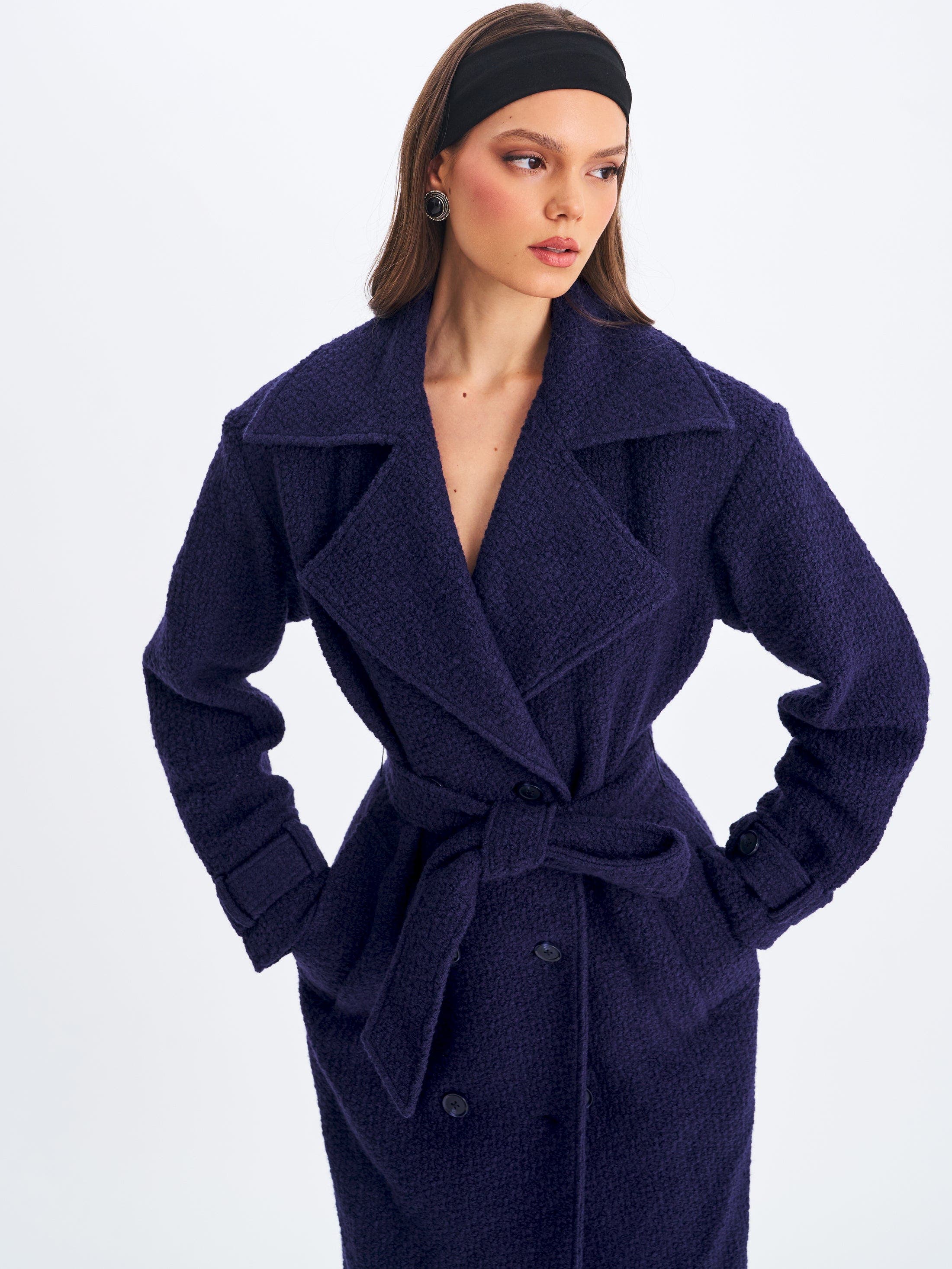 Jaelyn Wool Blend Double-Breasted Belted Coat - image 2