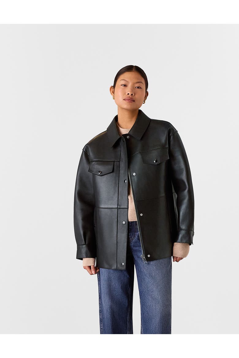 Clean Bonded Leather Jacket, Main, color, Black