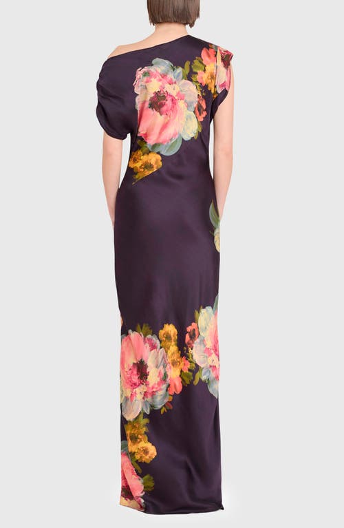 Amanda Uprichard Elroy One-shoulder Satin Gown In Black