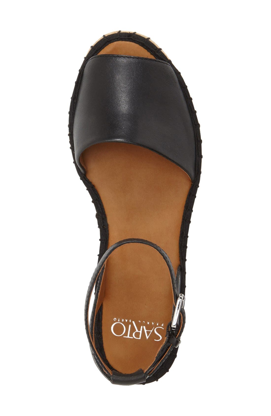 'Ravenna' Espadrille Platform Sandal, Alternate, color, BLACK VACHETTA LEATHER