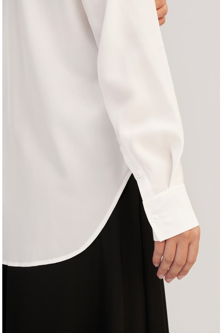 Women's Drop Shoulders Oversize Silk Shirt, Alternate, color, Natural White