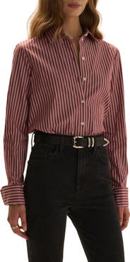 Favorite Daughter The Cuffed Statement Striped Shirt