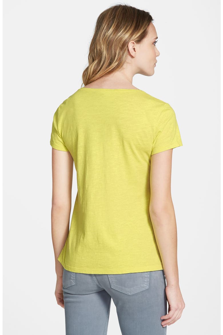 Organic Cotton V-Neck Tee, Alternate, color, HONEYDEW