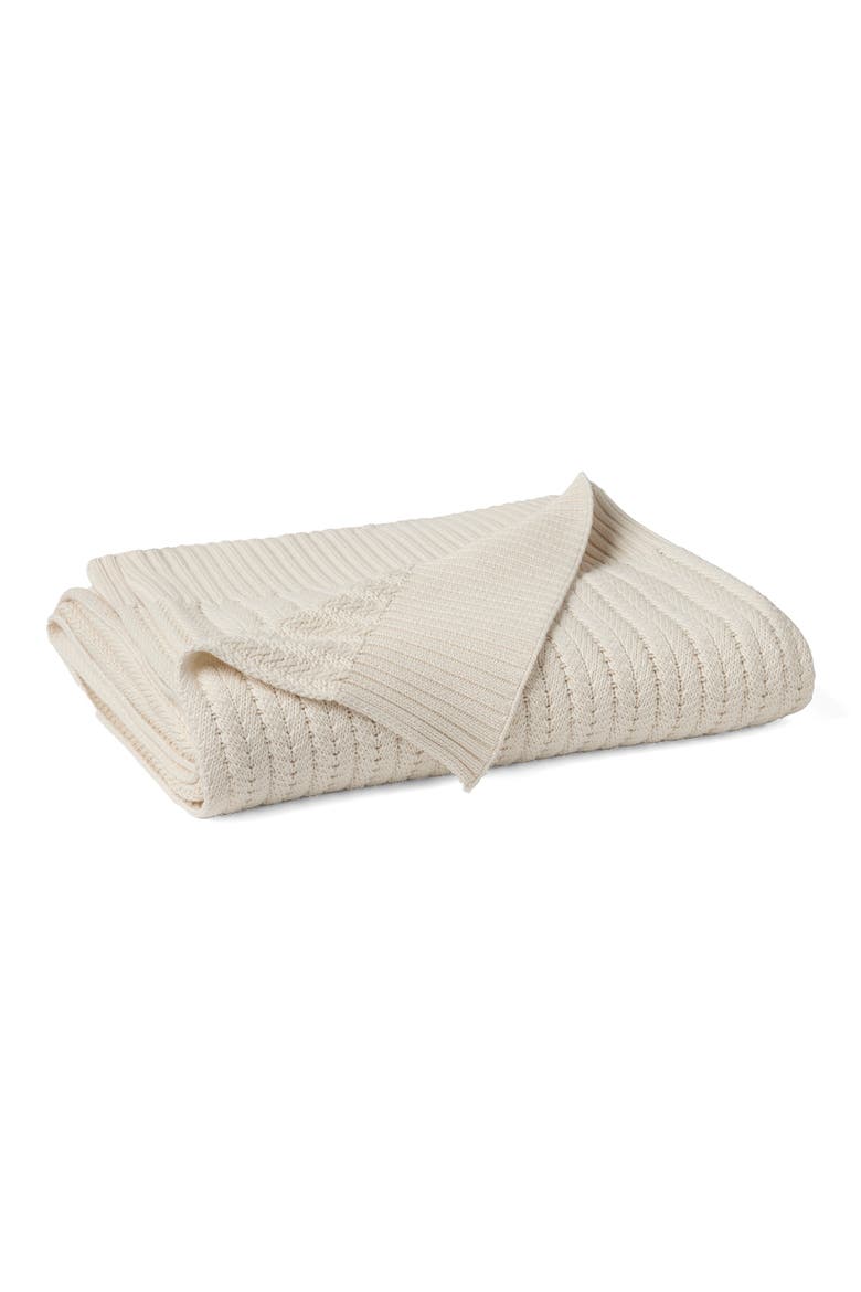Casa Loma Organic Knit Throw Blanket, Main, color, UNDYED