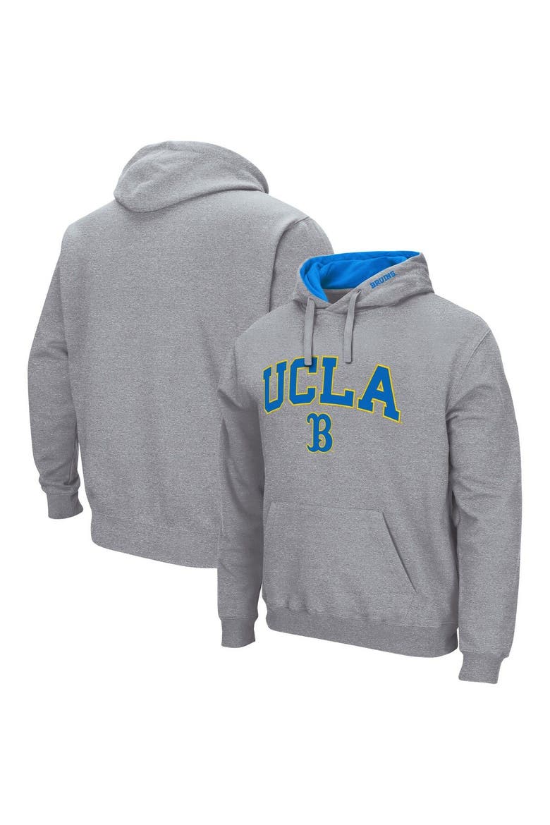 Men's Colosseum Heather Gray UCLA Bruins Arch & Logo 3.0 Pullover Hoodie, Main, color, Heather Gray