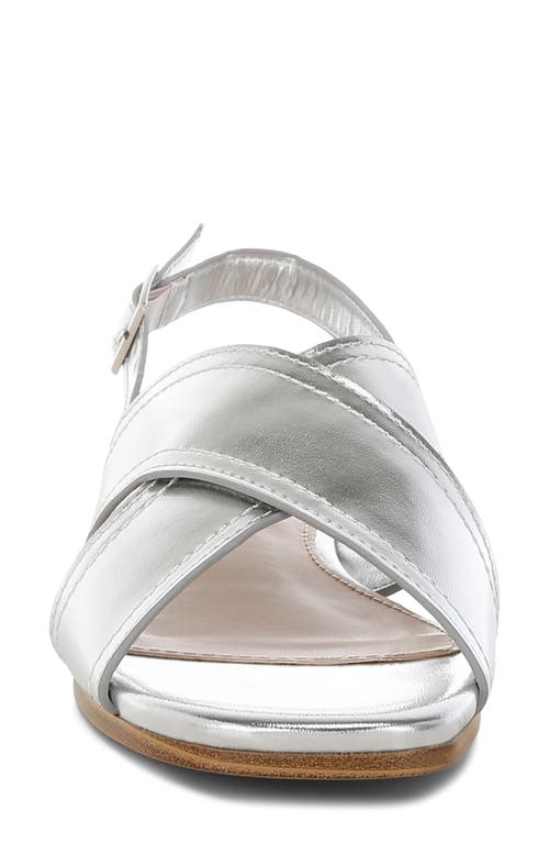 Rag & Co Women's Kanon Metallic Pleather Criss-cross Flats In Silver In Silver