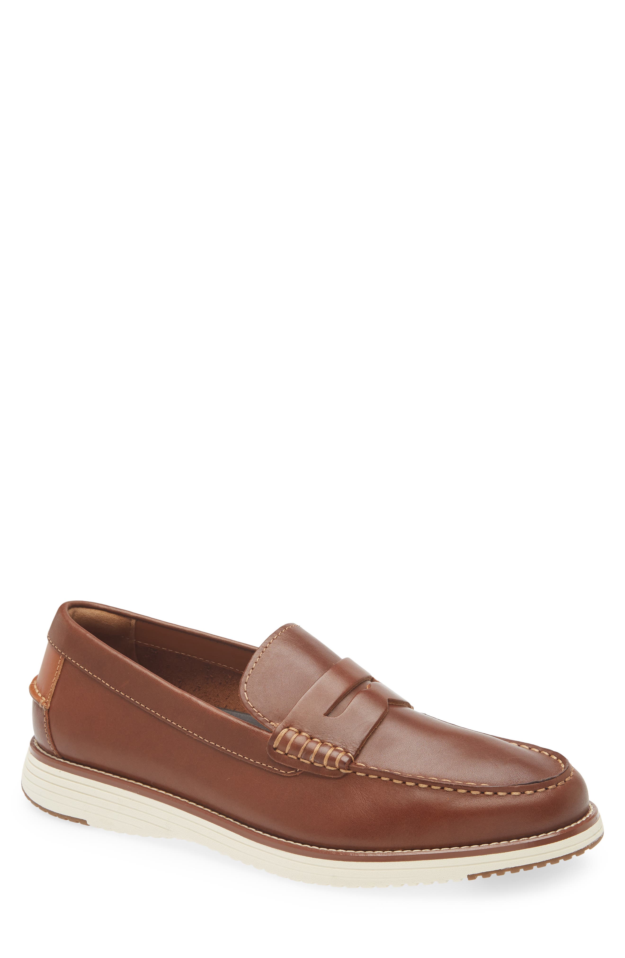 Johnston & Murphy Upton Penny Loafer, Main, color, Tan Full Grain