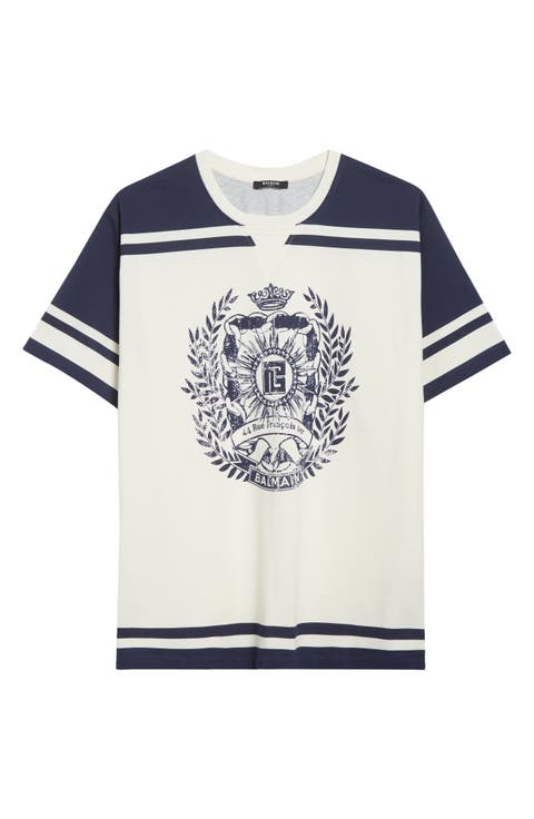 【関税＆送料込み】Balmain 'Balmain Club' T-Shirt Balmain signature embroidery t-shirt bulky fit | CH1EG010BC68EAB