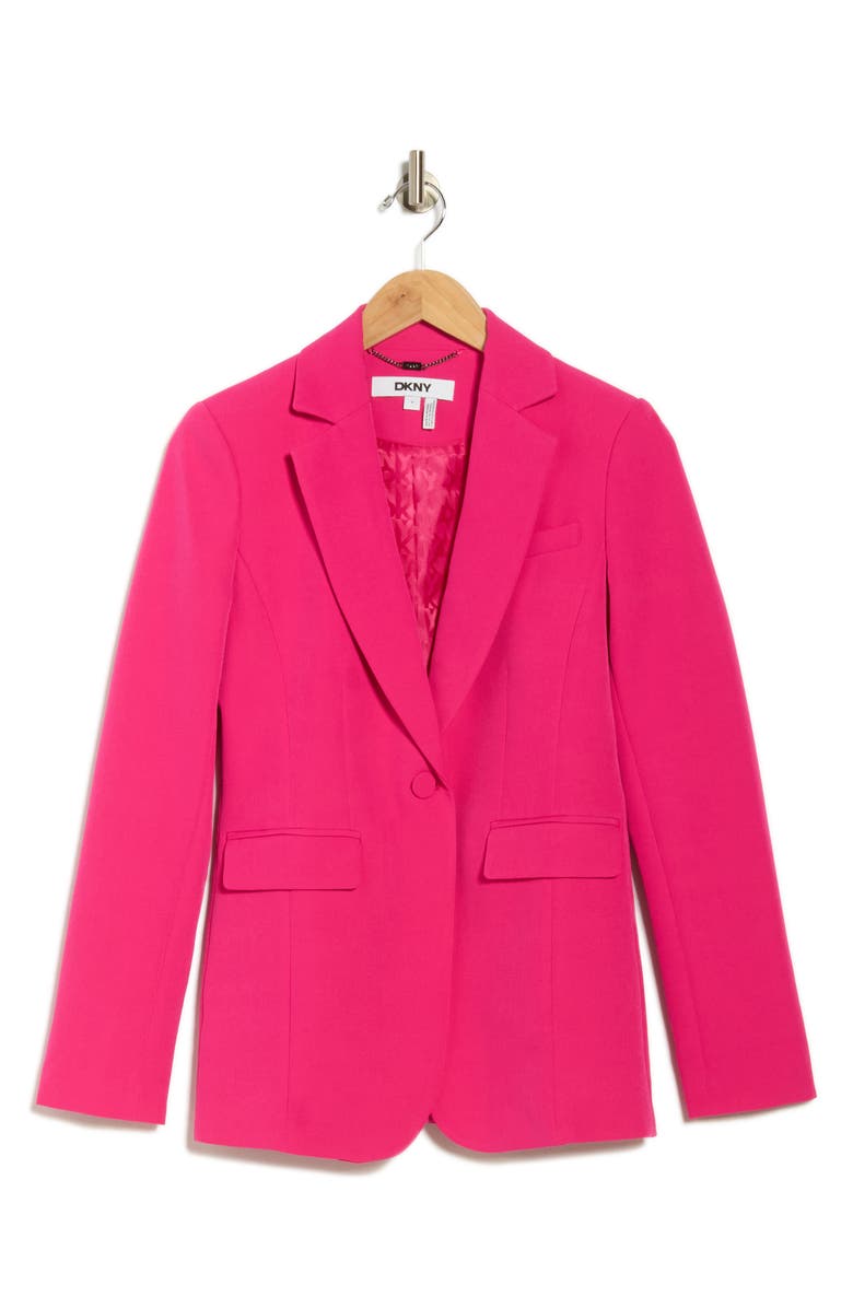 DKNY One-Button Suit Blazer, Alternate, color, Fuchsia