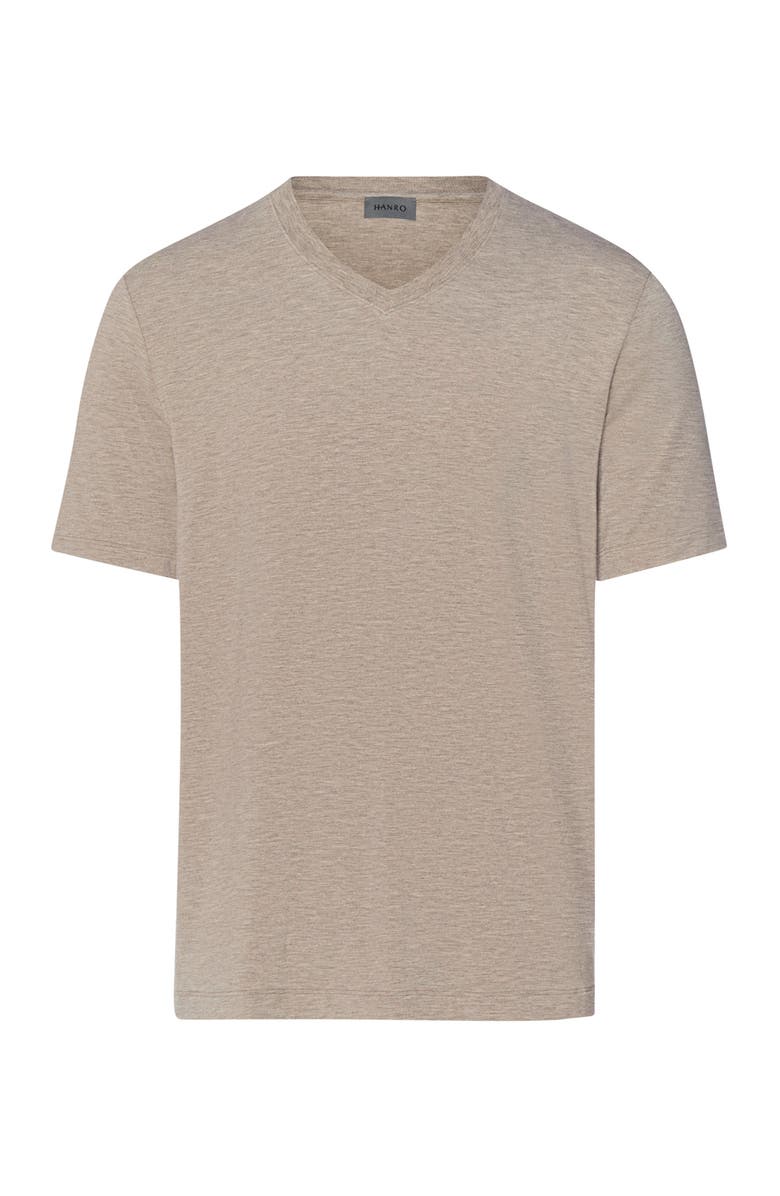 Hanro Casuals Soft V-Neck T-Shirt, Main, color, Hazelnut Melange