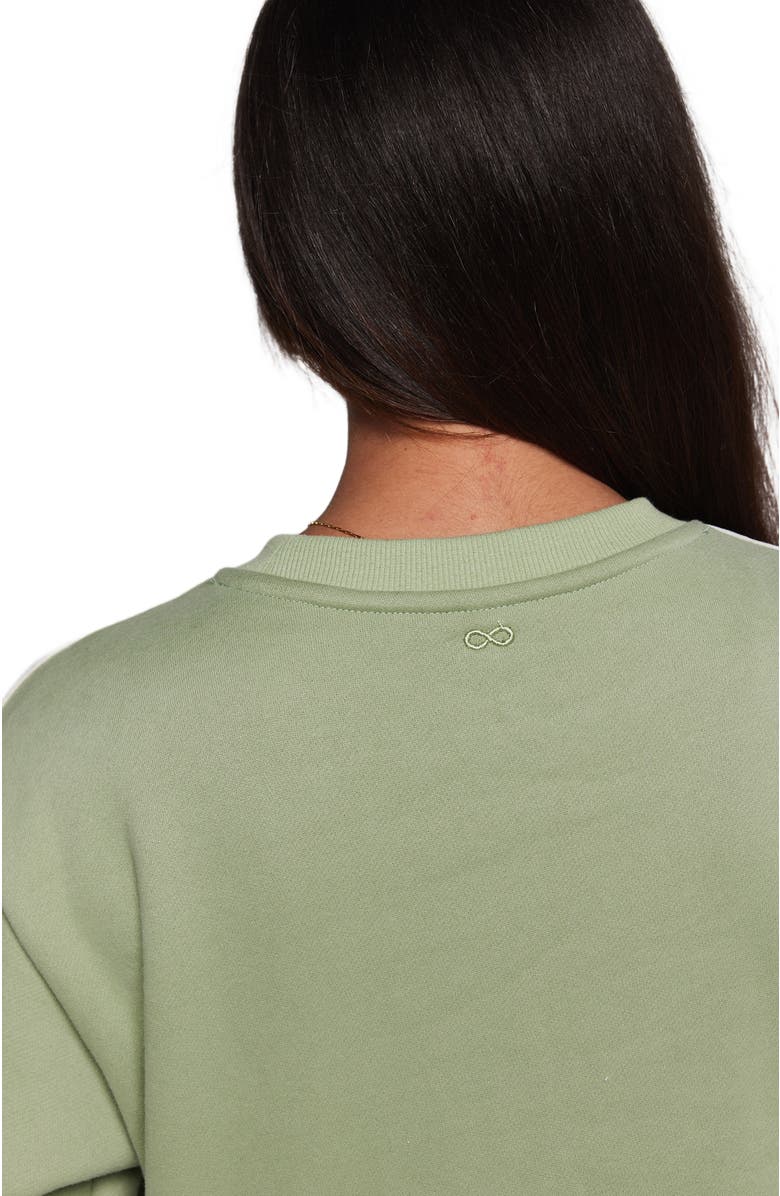 Rebody Active Sideline Fleece Sweatshirt, Alternate, color, Matcha/Bone