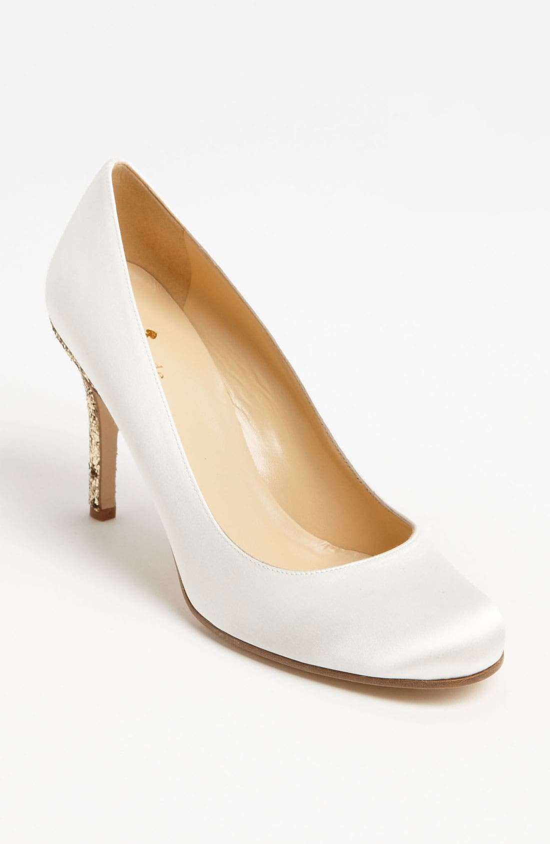 'karolina' pump, Main, color, IVORY SATIN/ GOLD GLITTER