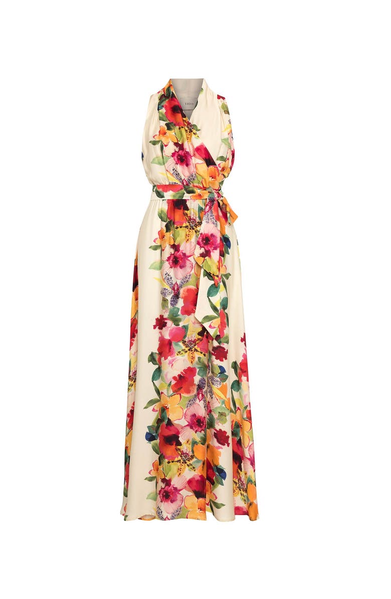 THEO The Label Theia Orchid Print Maxi Therese Dress, Main, color, Mandarine Flower