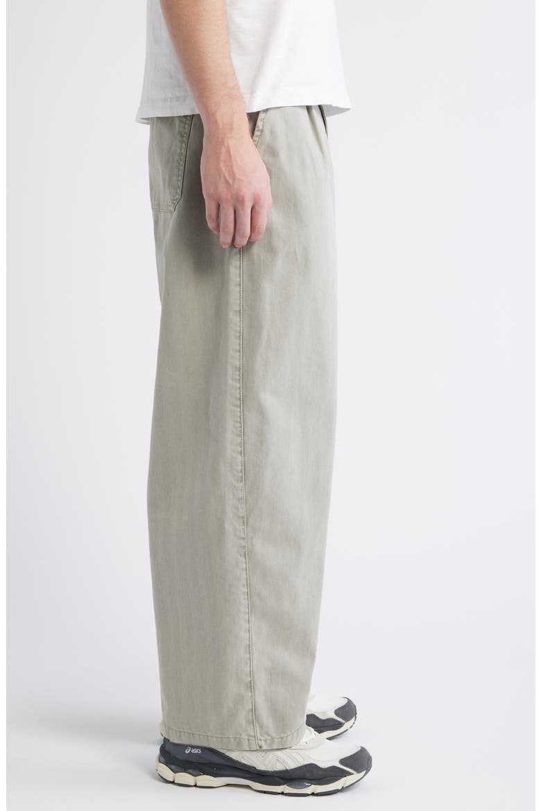 Herringbone Pleated Barrel Pants, Alternate, color, STONE