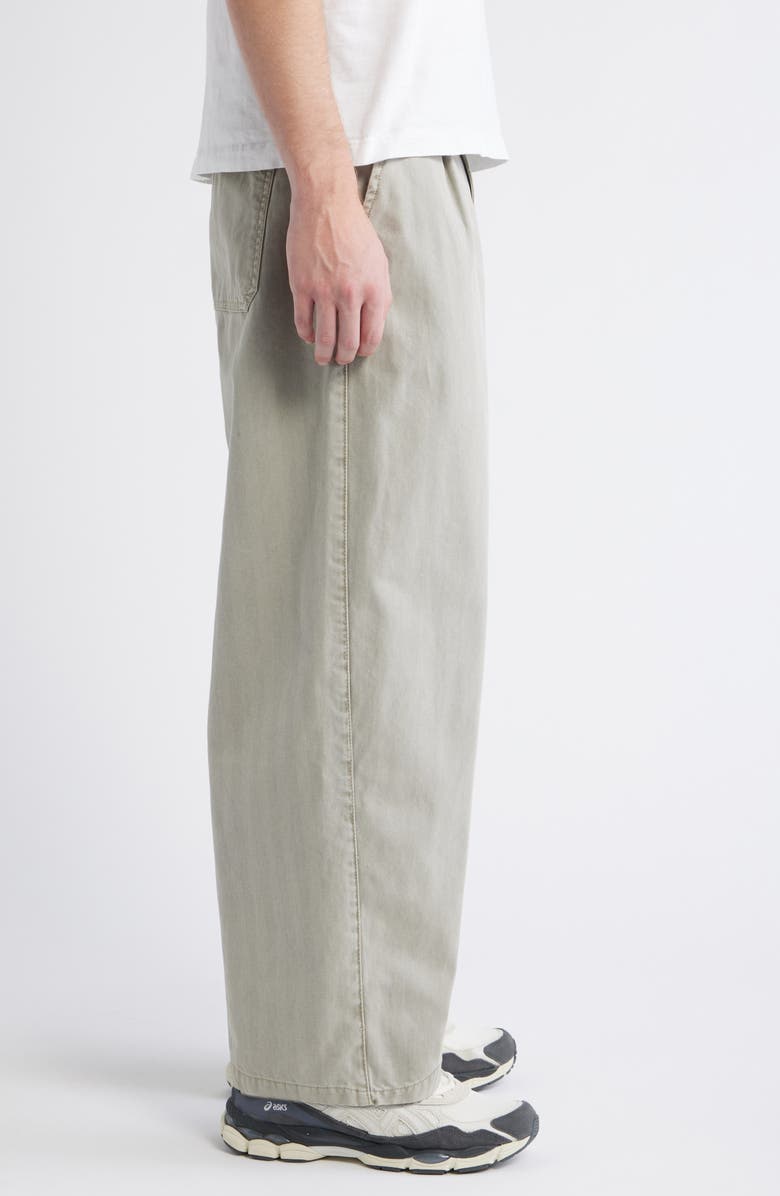 Topman Herringbone Pleated Barrel Pants, Alternate, color, Stone