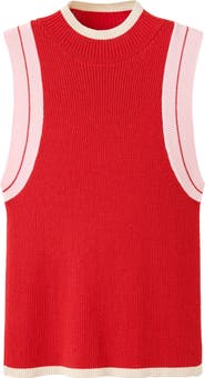 MANGO Contrast Detail Sleeveless Sweater