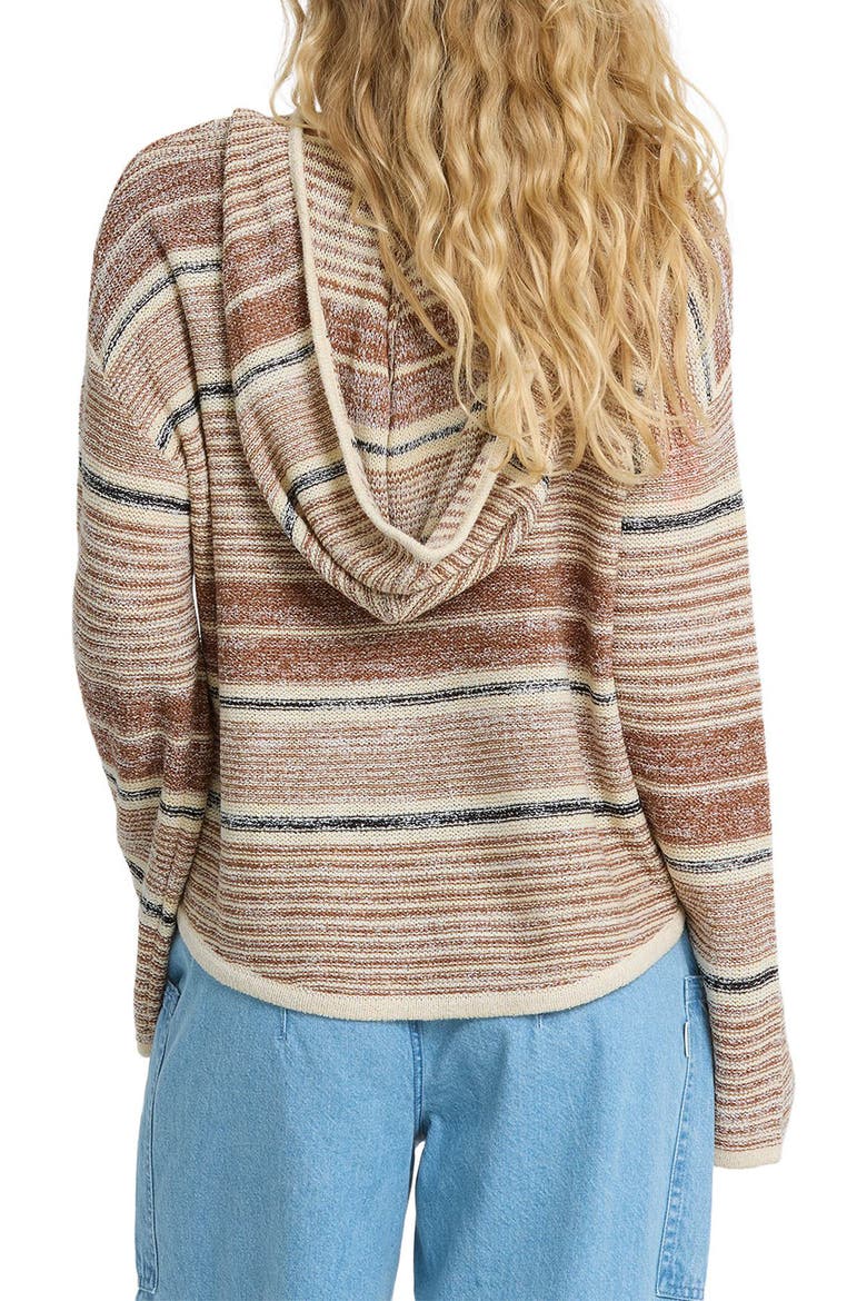 Baja Beach Stripe Cotton Blend Hoodie, Alternate, color, WHITE / BROWN