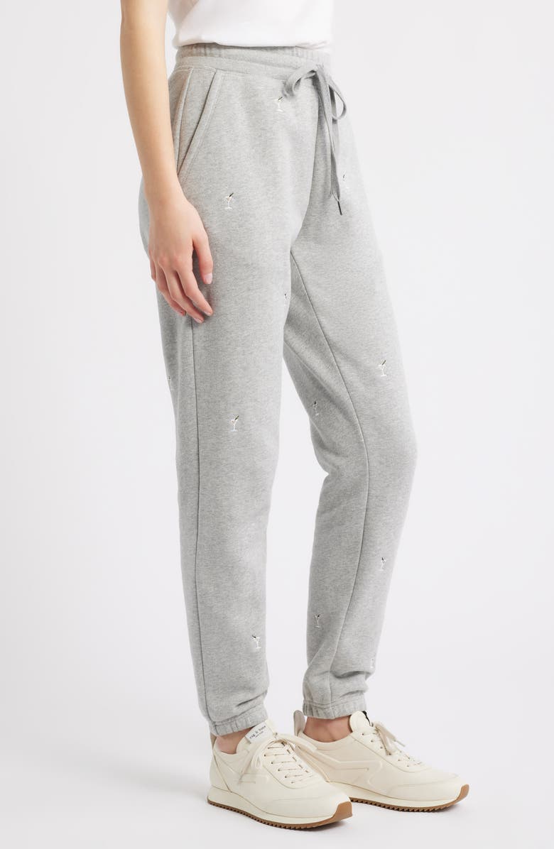 Rails Kingston Martini Embroidered Cotton Joggers, Alternate, color, Heather Grey Martini