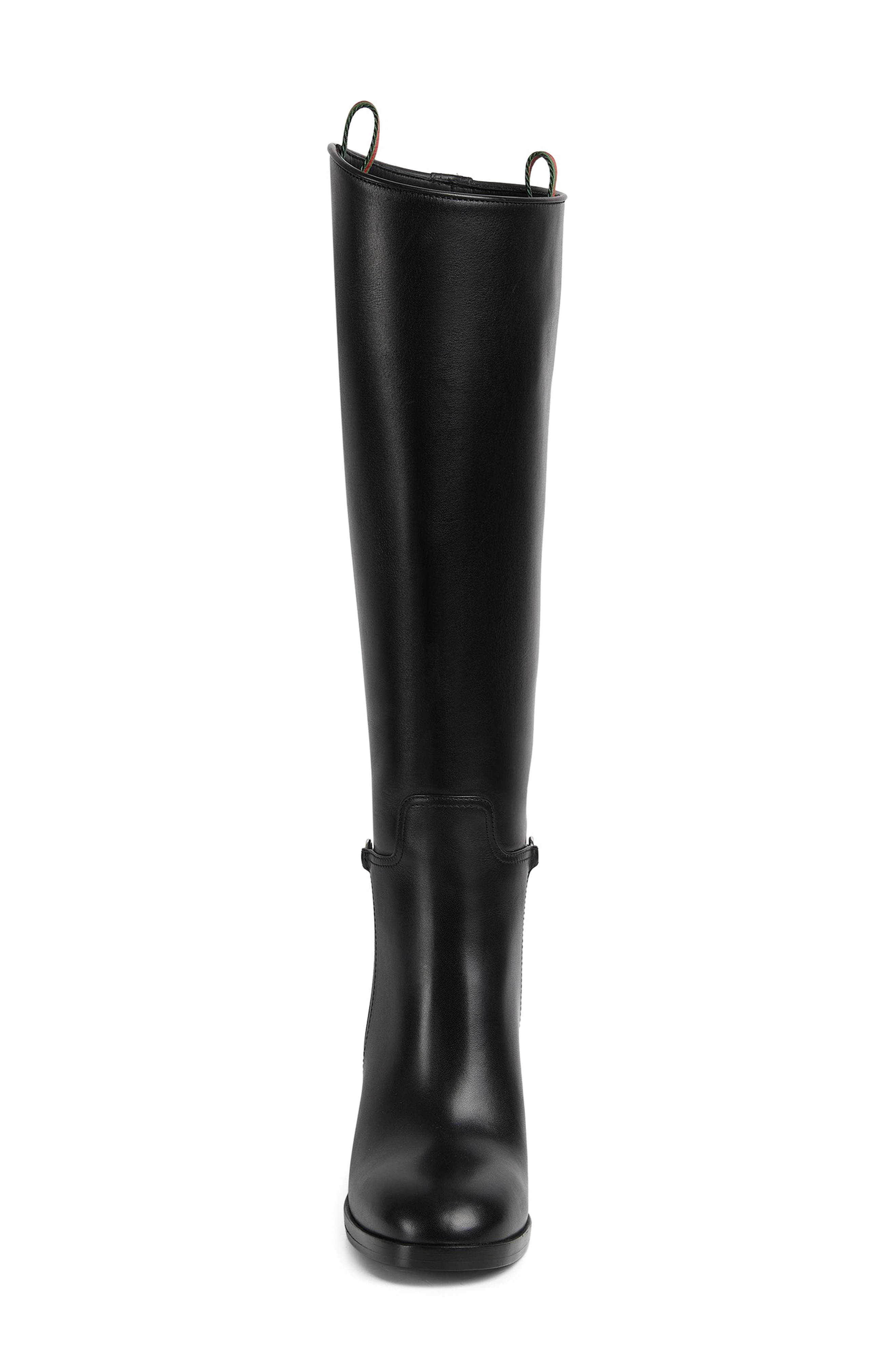 Gucci Horsebit Knee High Boot, Alternate, color, Black