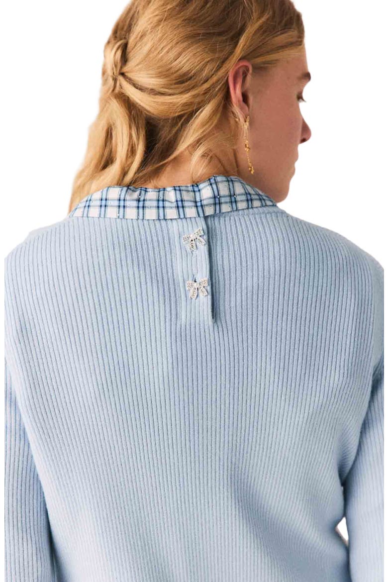 Sweater with jewelled buttons, Alternate, color, Blue sky