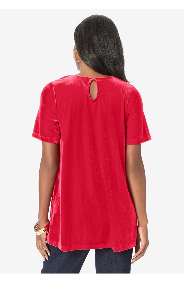 Roaman's Velour Swing Tee, Alternate, color, Black