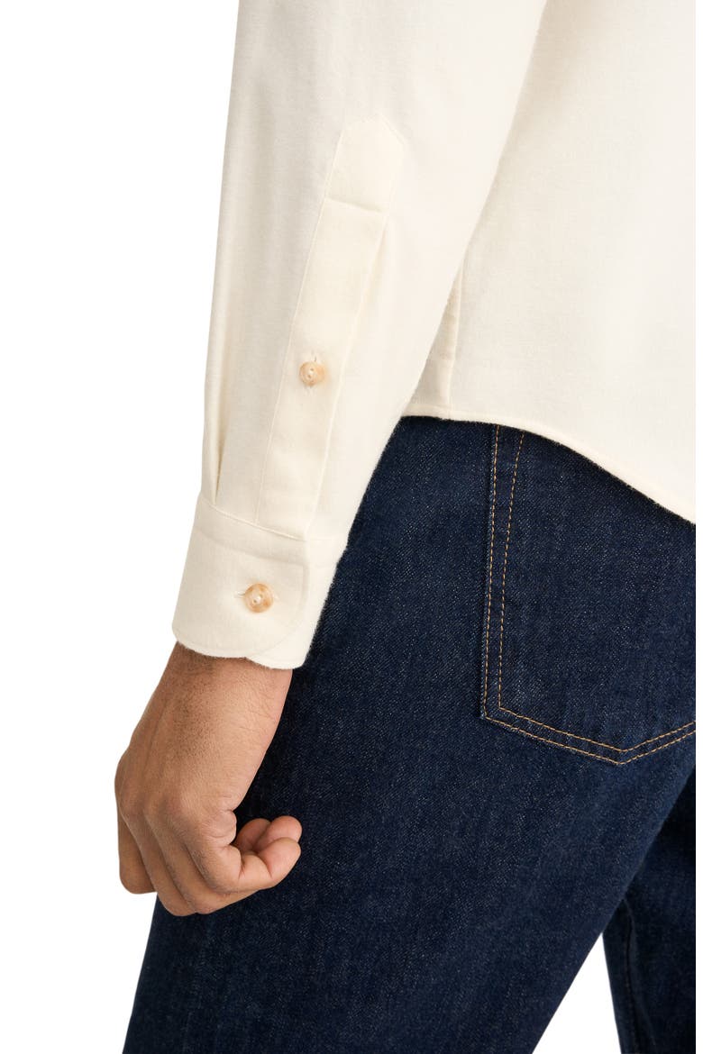 Solid Flannel Shirt, Alternate, color, NATURAL