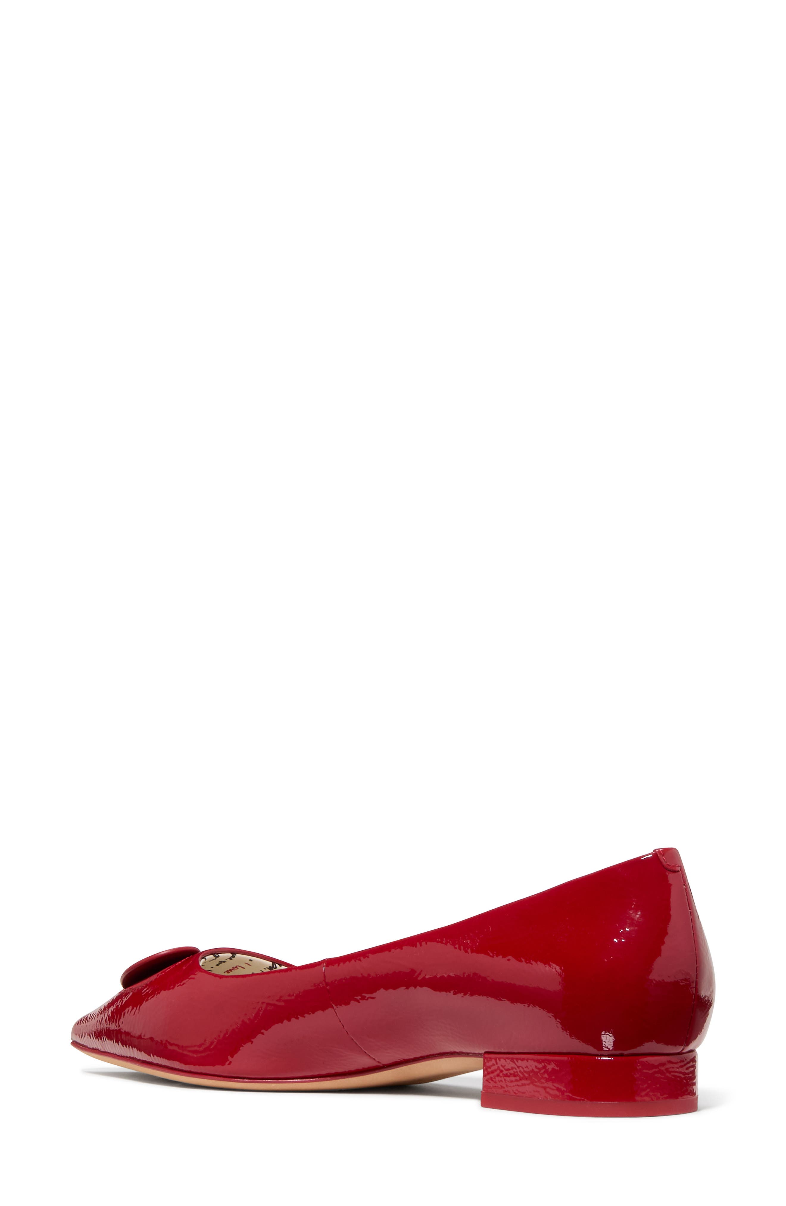 Kate Spade New York lover crinkle patent leather low pump, Alternate, color, Dark Scarlet