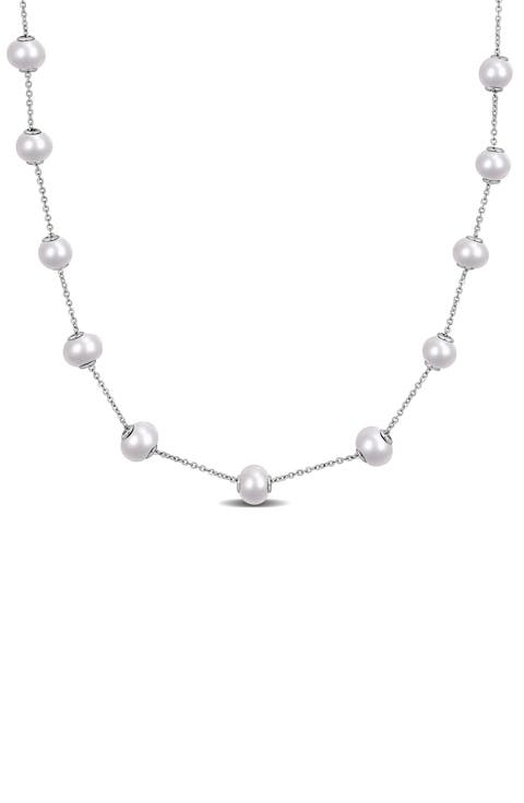 Freshwater Cultured Pearl Station Necklace