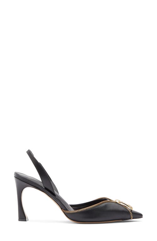 Alexandre Birman Zoe Zipper Pointed Toe Pump In Black
