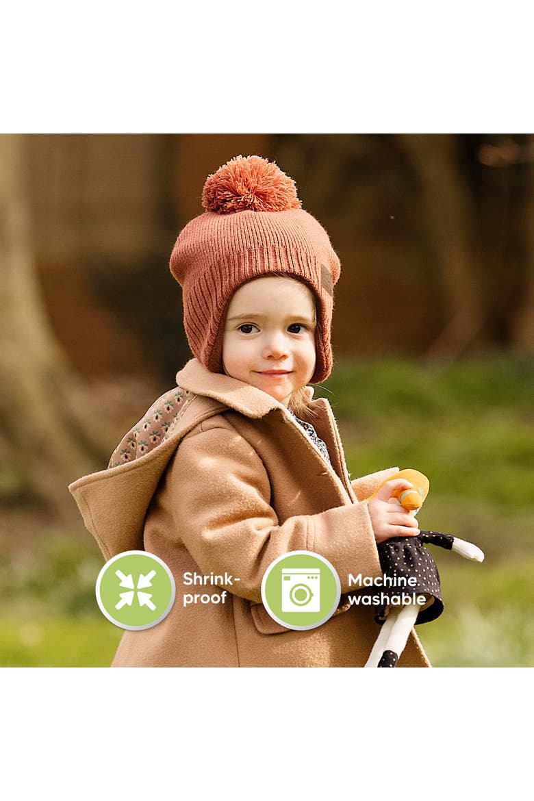 Muff Knitted Beanie, Alternate, color, Tea Rose