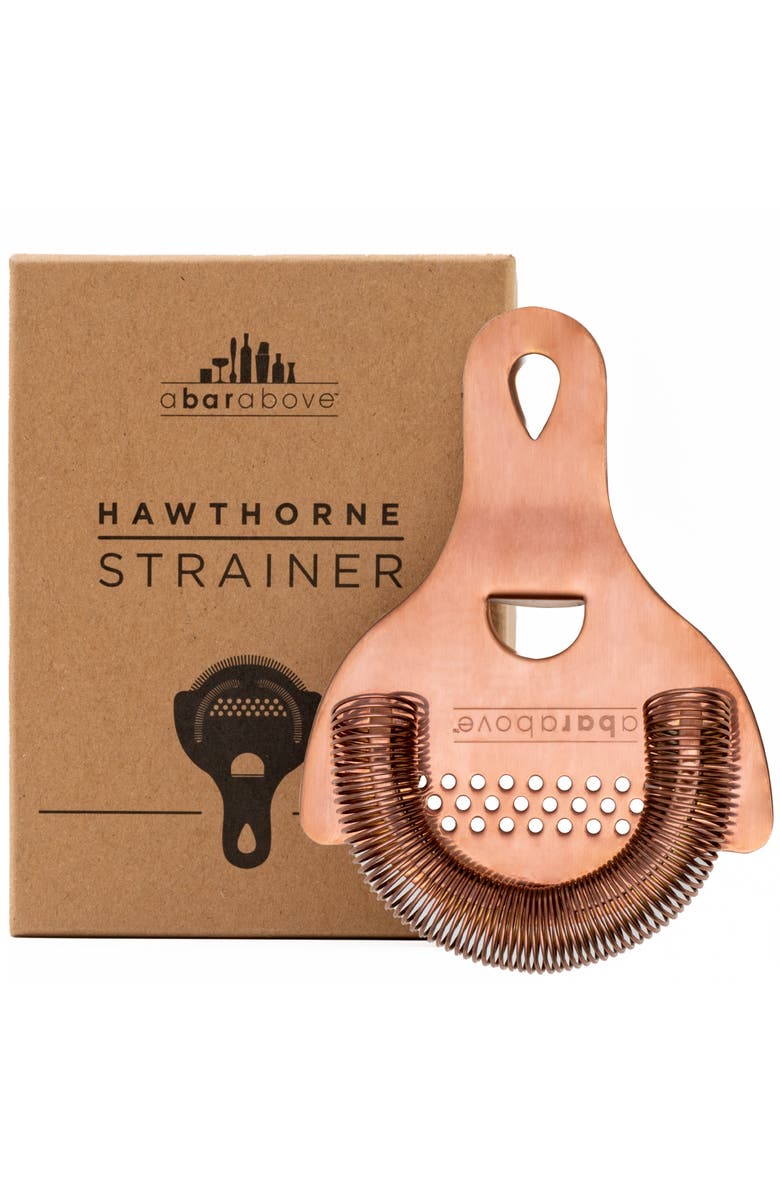A Bar Above Antique Copper Hawthorne Cocktail Strainer, Alternate, color, Antique Copper