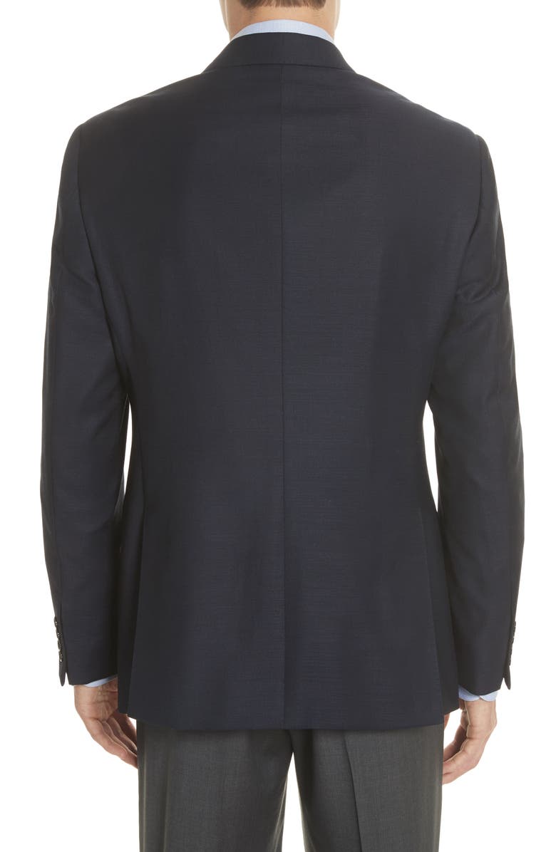 Emporio Armani Trim Fit Wool Blazer, Alternate, color, Navy