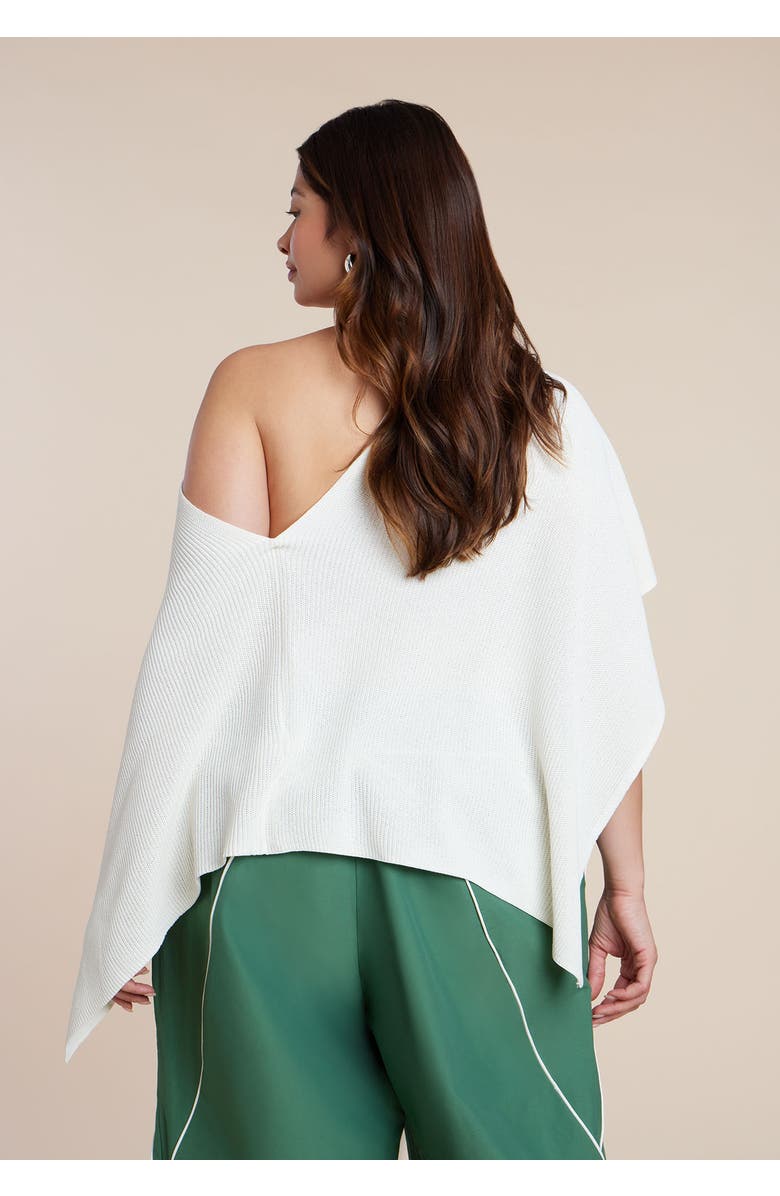 ELOQUII Knit Capelet Top, Alternate, color, Jet Stream