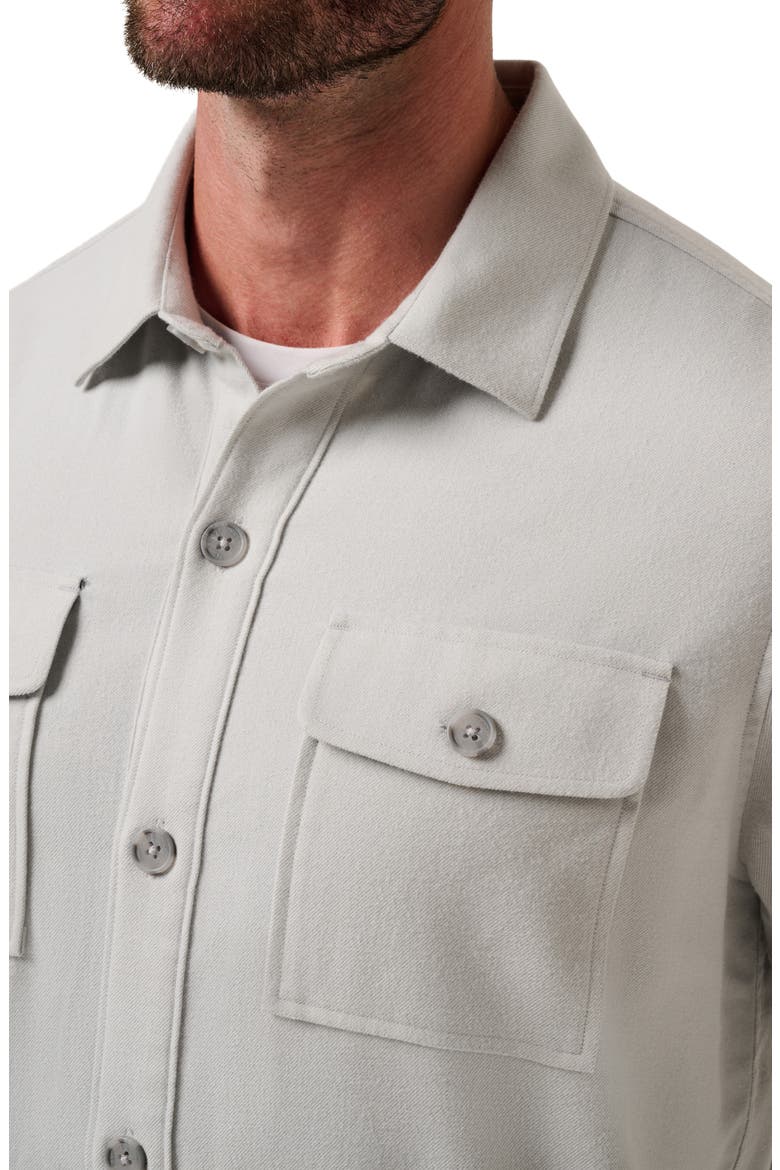 Wanna Bet Stretch Poplin Button-Up Shirt Jacket, Alternate, color, HEATHER LIGHT GREY