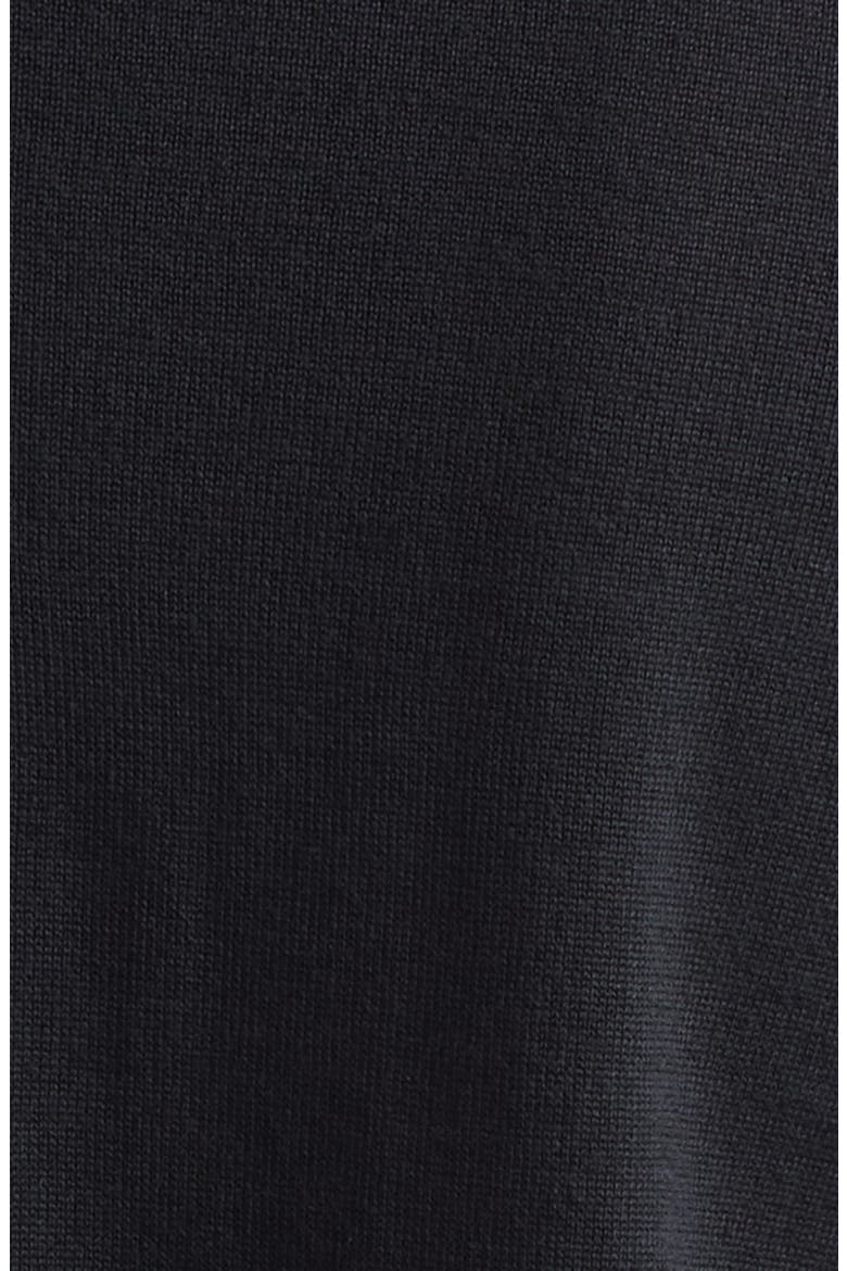 Crumpled Placket Wool Cardigan, Alternate, color, BLACK