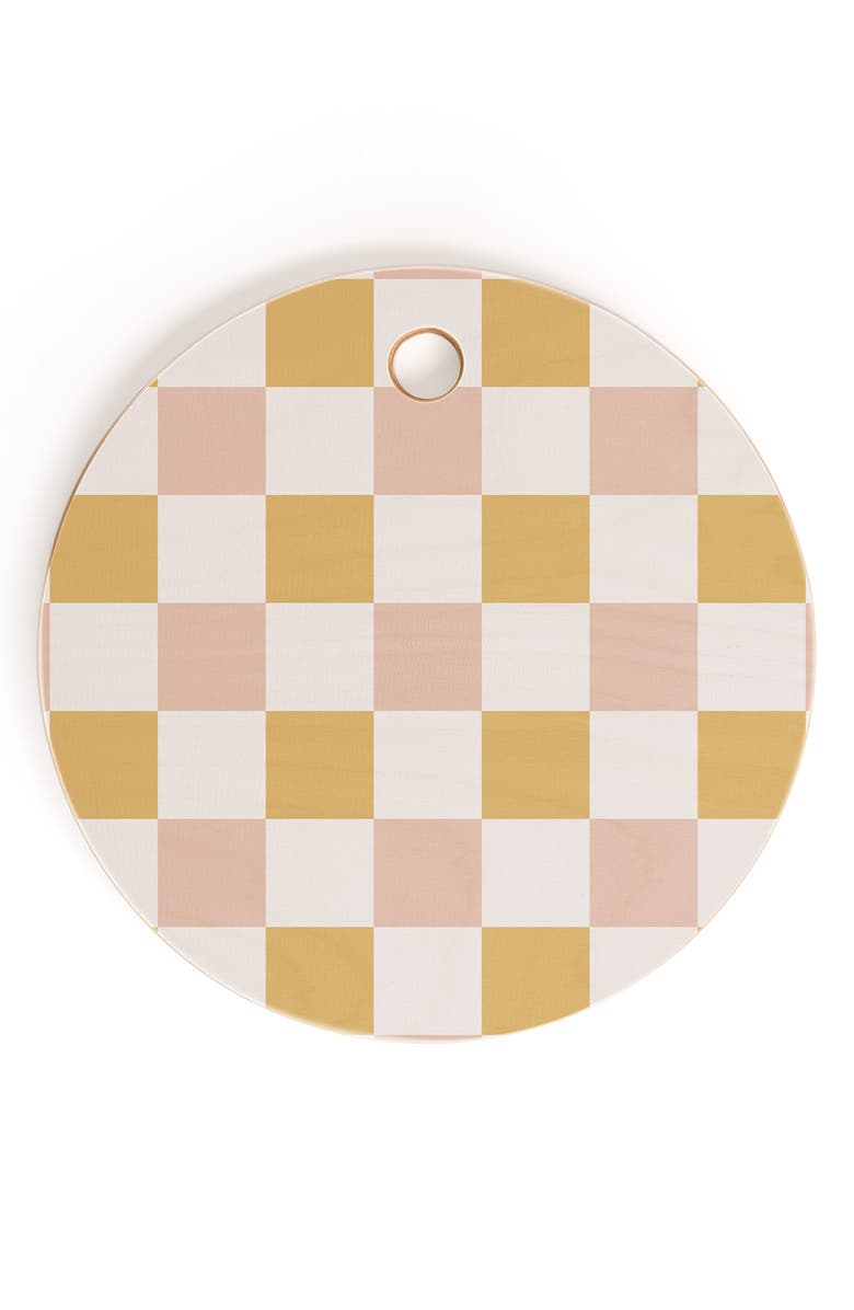 Deny Designs Spring Checkers Cutting Board, Main, color, Yellow