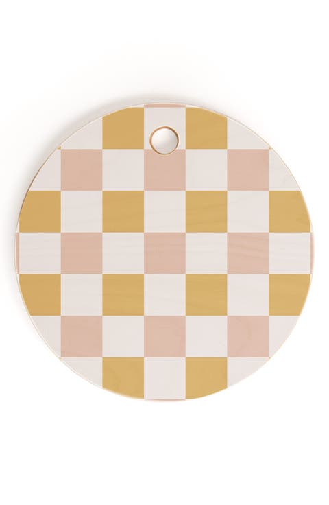 Spring Checkers Cutting Board