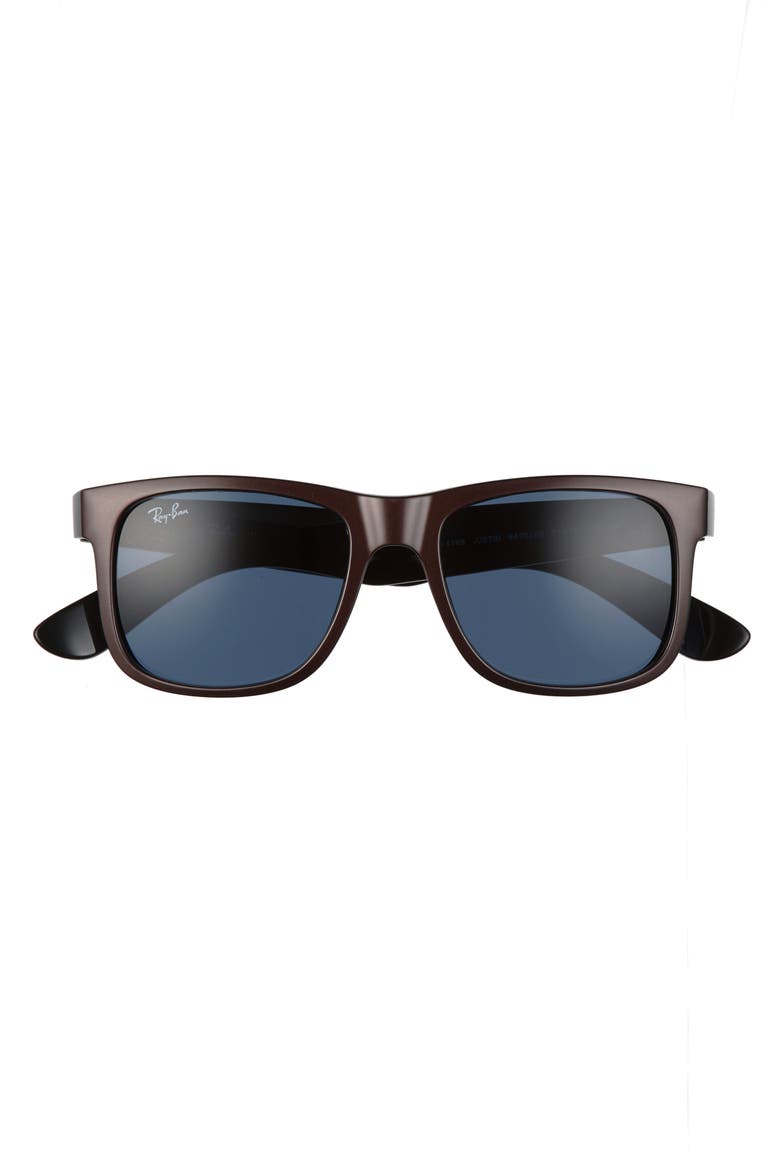 Justin 51mm Flat Top Sunglasses, Alternate, color, BROWN/ DARK BLUE SOLID