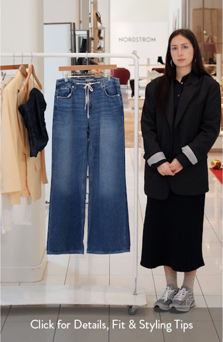 Zoey Tie Waist Wide Leg Jeans, sales video thumbnail