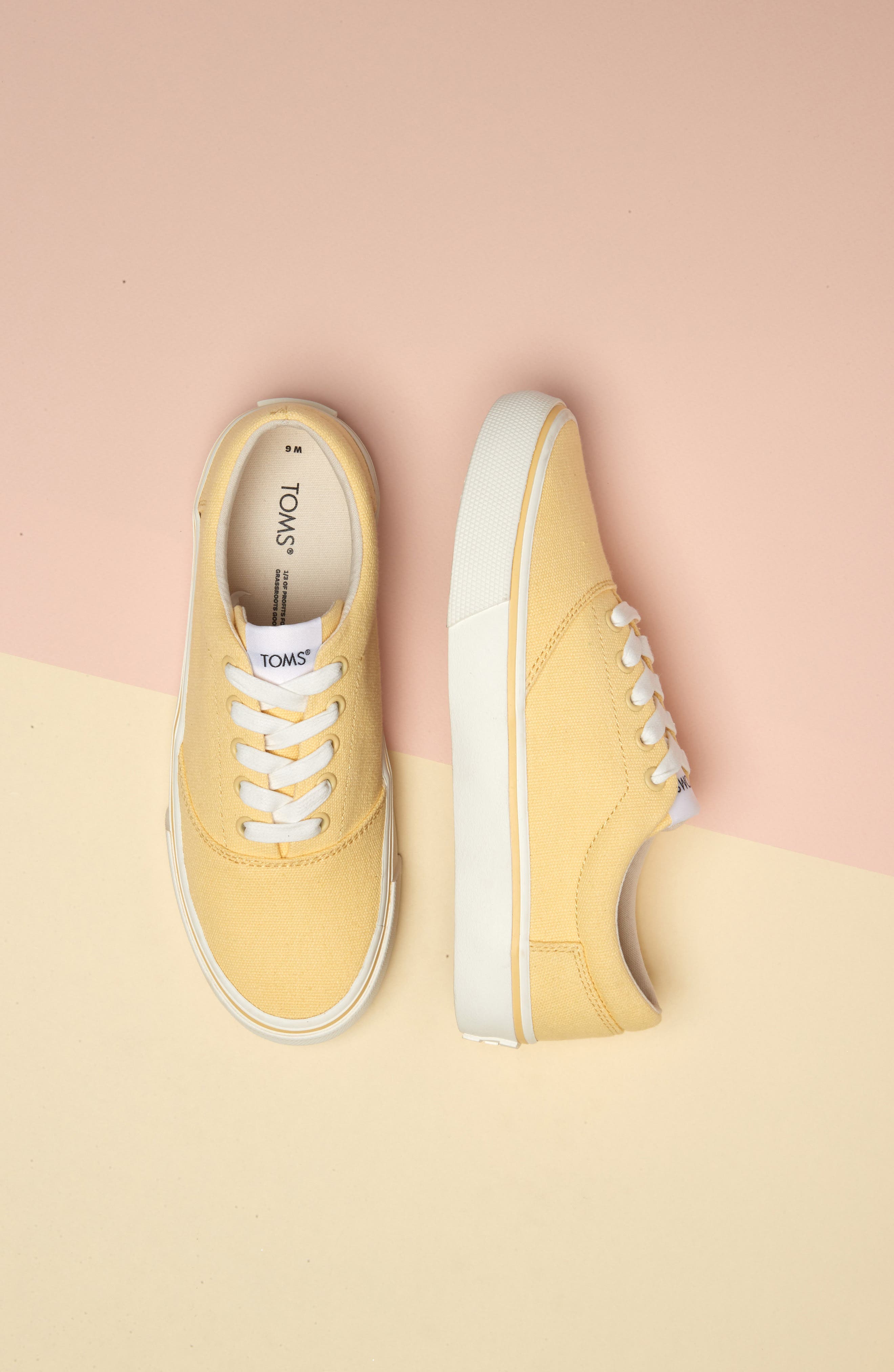 Fenix Canvas Lace-Up Sneaker, Alternate, color, YELLOW