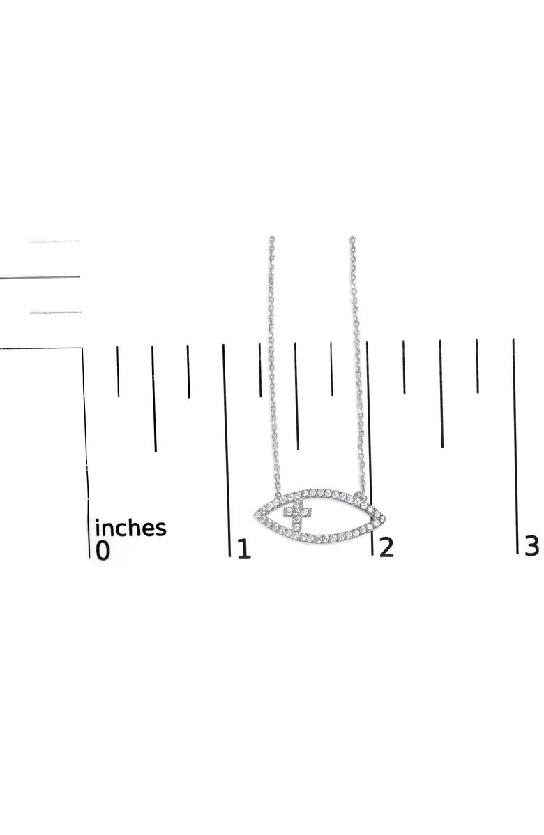 Haus of Brilliance .925 Sterling Silver 1/2 Cttw Diamond Cross and Evil Eye Inch Pendant Necklace, Alternate, color, White