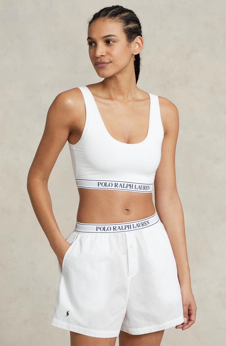 Polo Ralph Lauren Boxer Pajama Shorts, Alternate, color, White Cloud