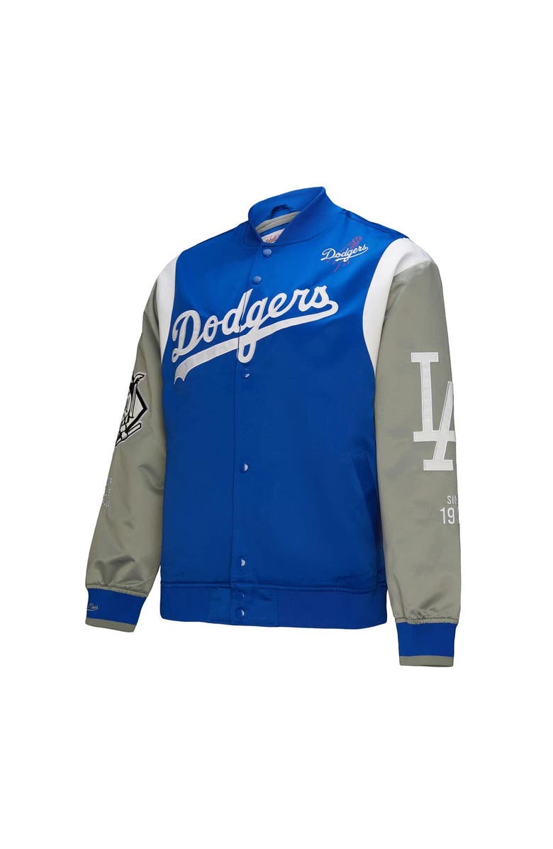 Mitchell & Ness Men's Mitchell & Ness Royal/Gray Los Angeles Dodgers Cooperstown Collection Team Origins Satin Full-Snap Jacket, Alternate, color, 