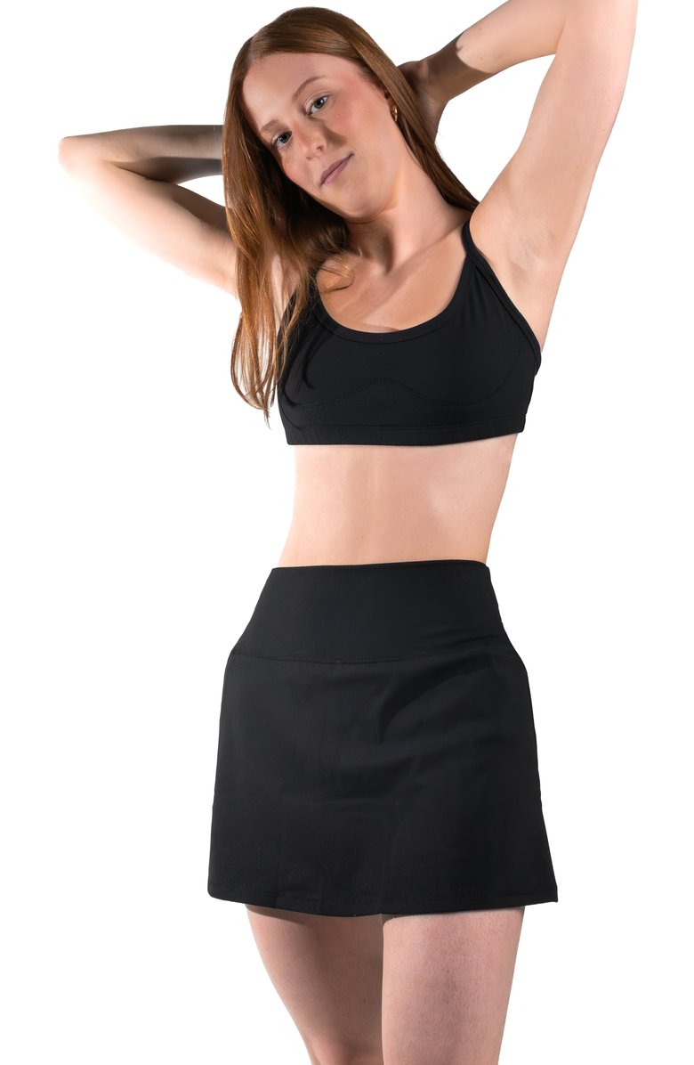 Cheeky Cherry Leakproof Everyday Liner Skort, Alternate, color, Onyx