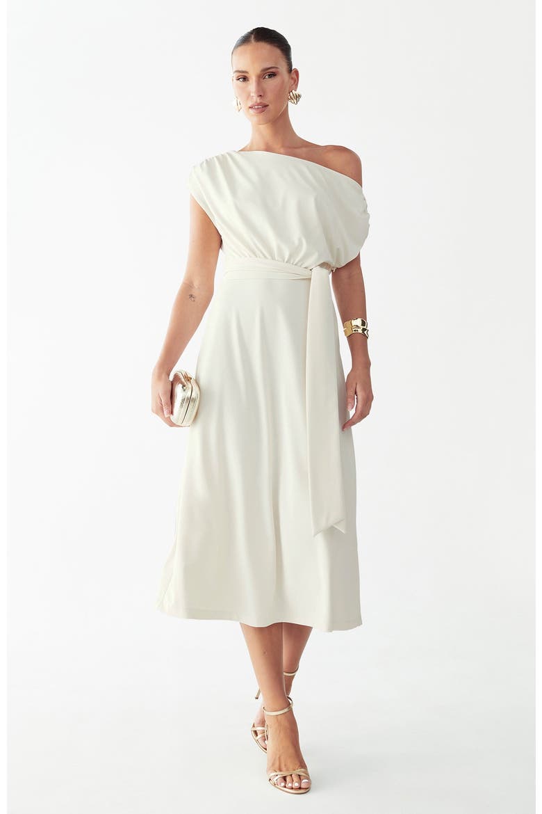 Eva Midi Dress, Alternate, color, Cream